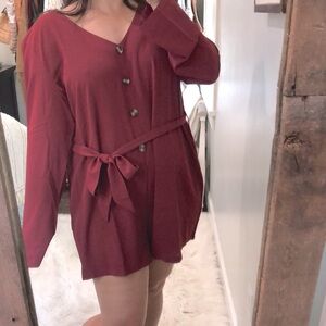 SHEIN size XXlarge burgundy romper